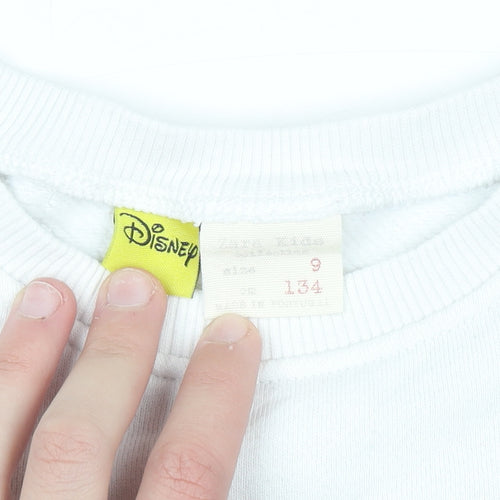 Disney Boys White Mickey Mouse Pullover Sweatshirt 9 Years 90th Anniversary