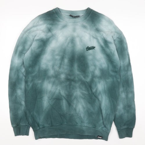 Pull & Bear Men’s Green Tie Dye Pullover Sweatshirt Size S