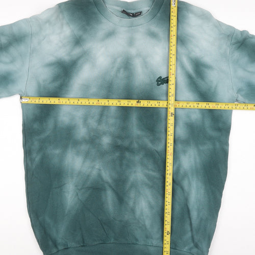 Pull & Bear Men’s Green Tie Dye Pullover Sweatshirt Size S