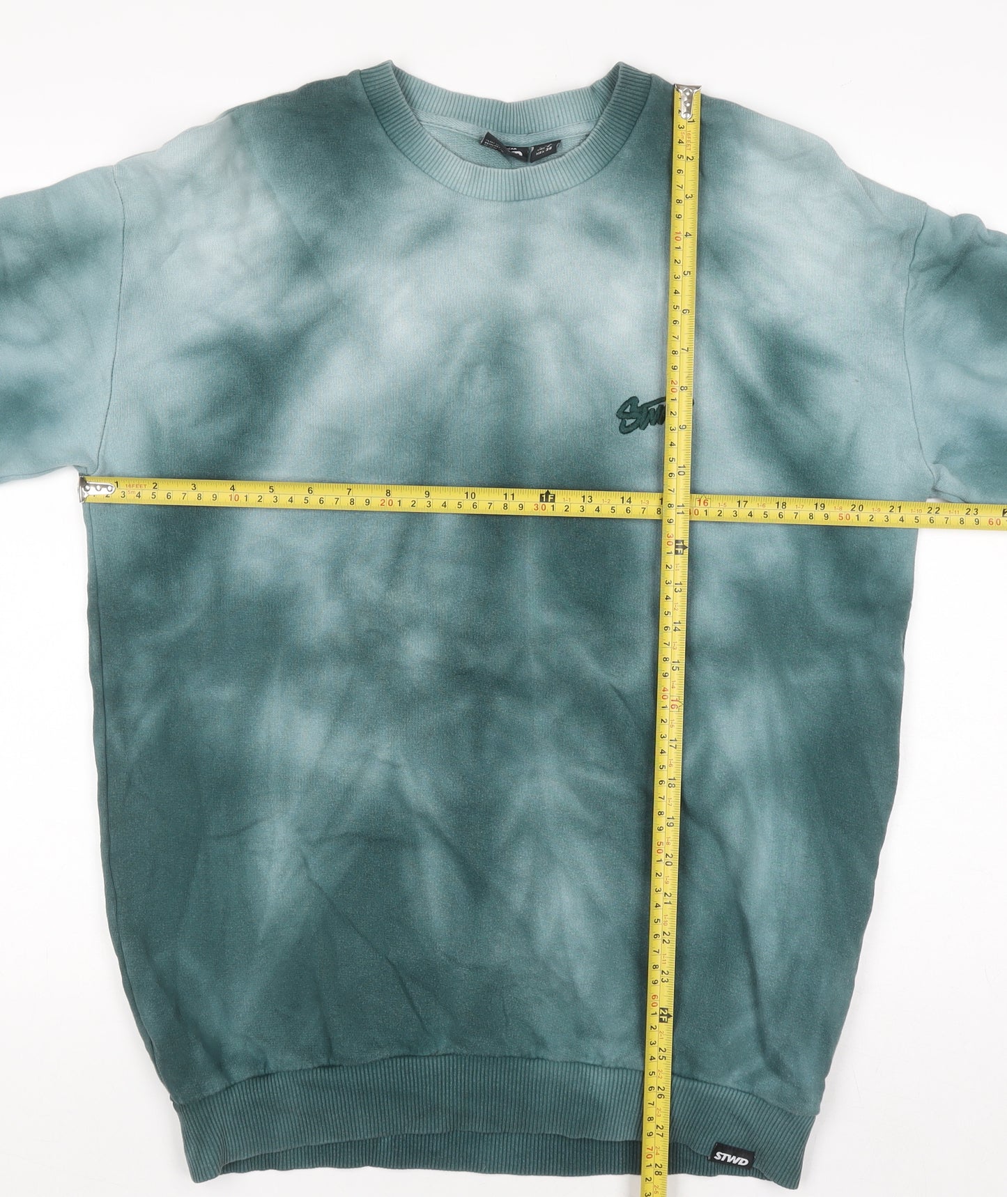 Pull & Bear Men’s Green Tie Dye Pullover Sweatshirt Size S