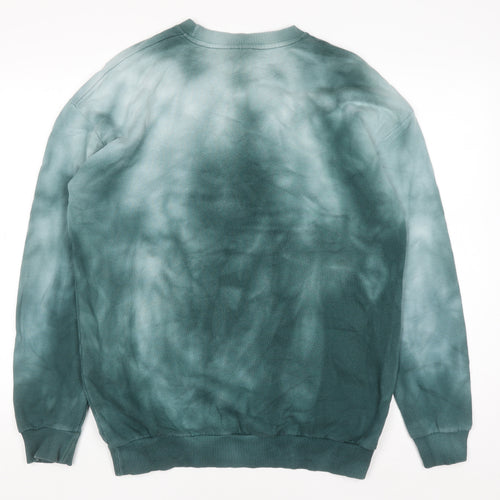 Pull & Bear Men’s Green Tie Dye Pullover Sweatshirt Size S