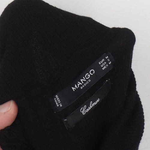Mango Women’s Black Cashmere Roll Neck Jumper Size 12