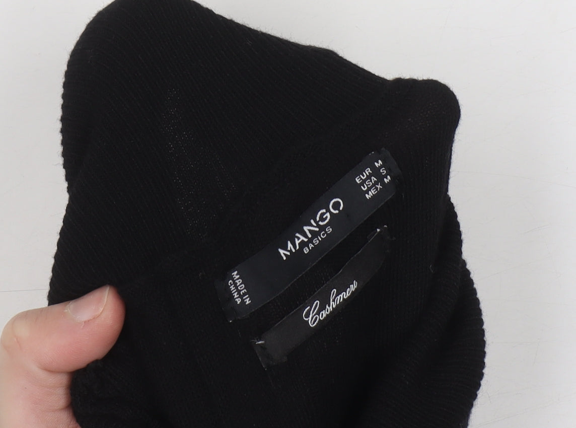 Mango Women’s Black Cashmere Roll Neck Jumper Size 12