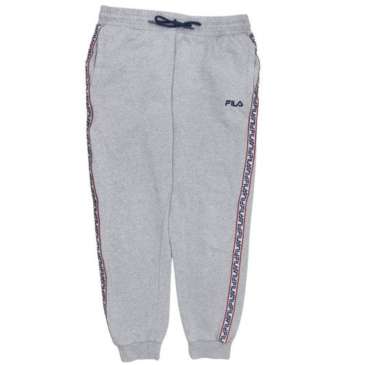 Fila Mens Grey Jogger Sweatpants Medium Elastic Waist Activewear