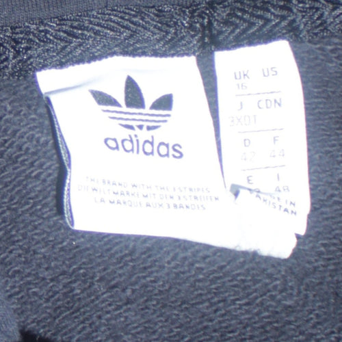 Adidas Women Black Size 16 Hooded Pullover Sweatshirt Trefoil Logo