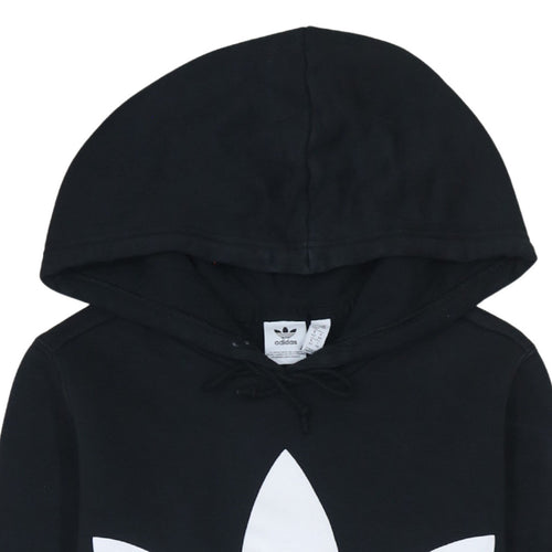 Adidas Women Black Size 16 Hooded Pullover Sweatshirt Trefoil Logo