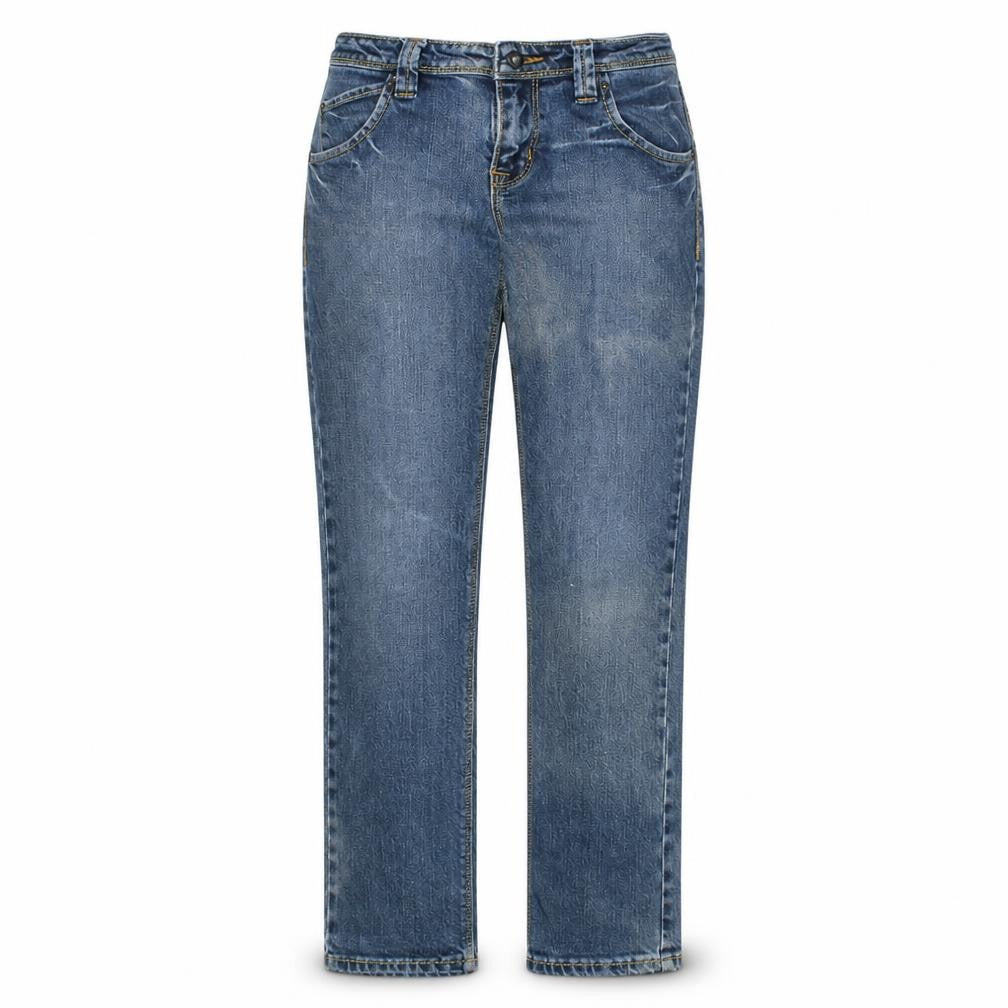 Front view of Lee Women's Blue Straight Leg Jeans, size 29, Cotton Denim