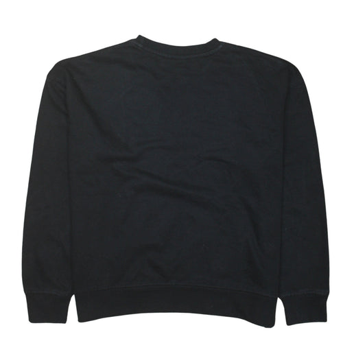 Disney Women’s Black Pullover Sweatshirt UK 10/12 Silver Logo Crew Neck