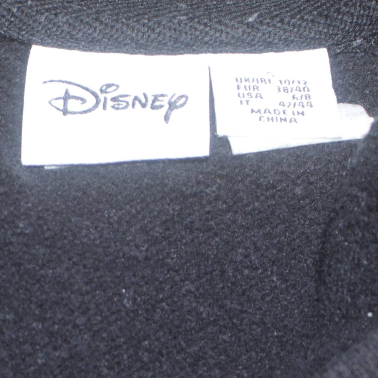 Disney Women’s Black Pullover Sweatshirt UK 10/12 Silver Logo Crew Neck