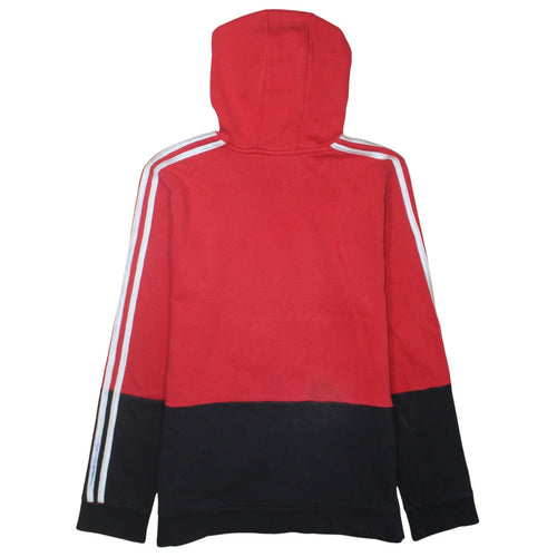 Adidas Womens Red Black Pullover Hoodie Size 18/20 Logo Print