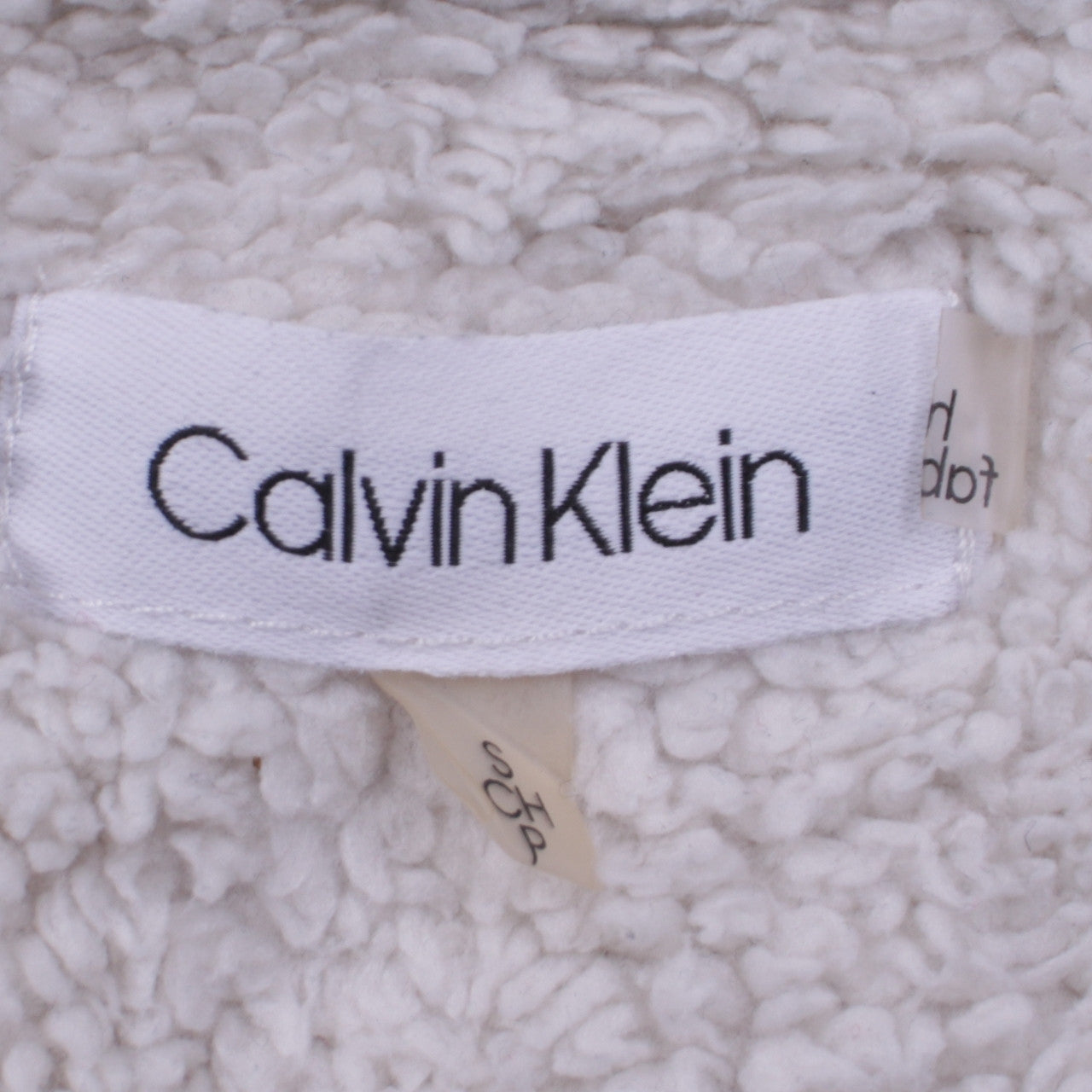 Calvin Klein Women's White Fleece Zip Jacket Size S