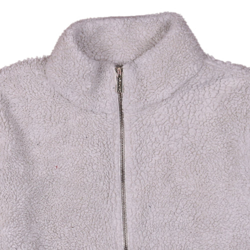 Calvin Klein Women's White Fleece Zip Jacket Size S