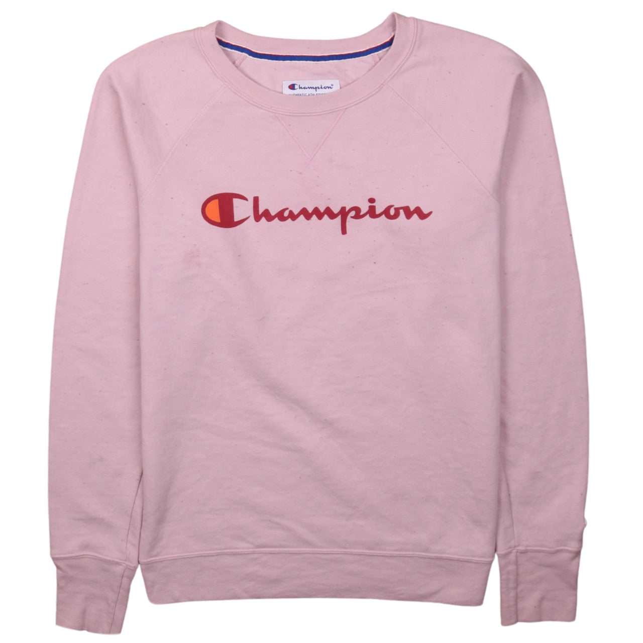 Champion Women Pink Logo Crew Neck Pullover Sweatshirt Size S