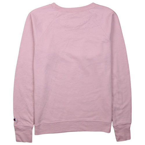 Champion Women Pink Logo Crew Neck Pullover Sweatshirt Size S