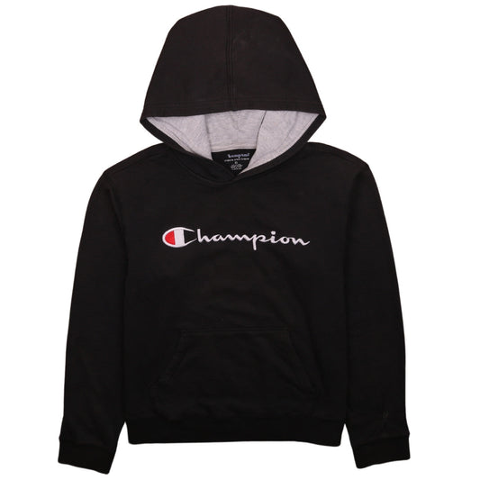 Champion Womens Black XL Pullover Hoodie with Logo Embroidery
