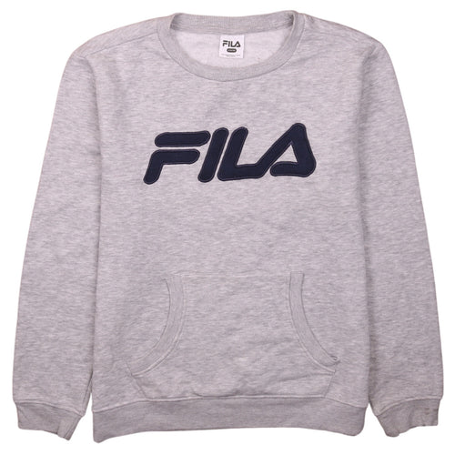 Fila Womens Grey Logo Pullover Sweatshirt Size L (14/16)