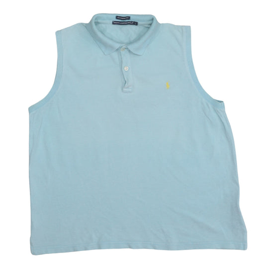Ralph Lauren Golf Men's Blue Sleeveless Classic Fit Polo L