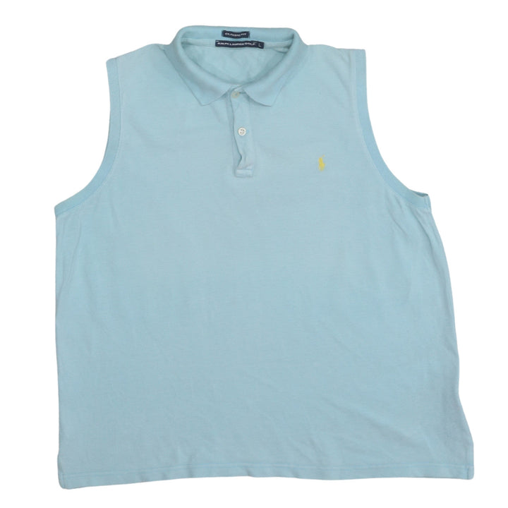 Ralph Lauren Golf Men's Blue Sleeveless Classic Fit Polo L