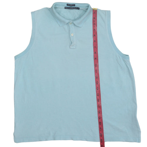 Ralph Lauren Golf Men's Blue Sleeveless Classic Fit Polo L