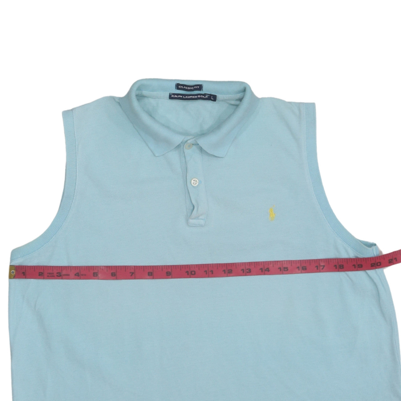 Ralph Lauren Golf Men's Blue Sleeveless Classic Fit Polo L