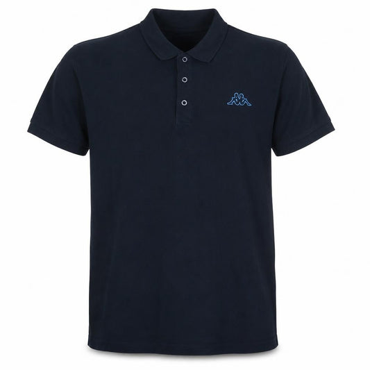 Front view of Kappa Men's Blue 2XL Cotton Polo Shirt Short Sleeve Casual