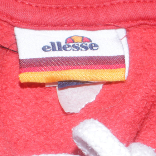 Ellesse Men's Red Pullover Hoodie Medium Logo Sportswear