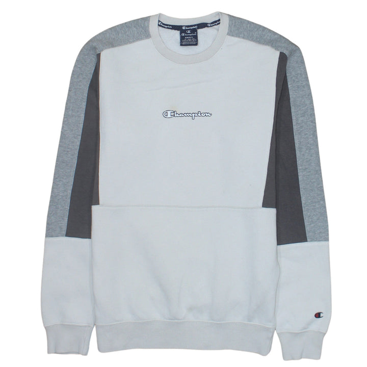 Champion Mens Grey Small Crew Neck Logo Pullover Sweatshirt