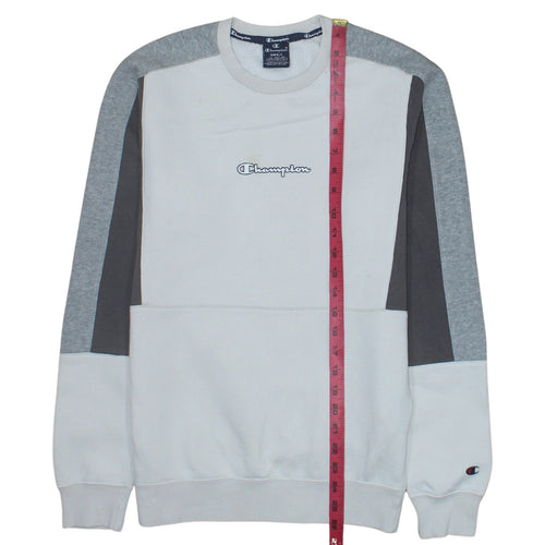 Champion Mens Grey Small Crew Neck Logo Pullover Sweatshirt