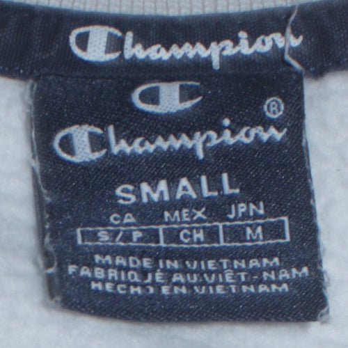 Champion Mens Grey Small Crew Neck Logo Pullover Sweatshirt