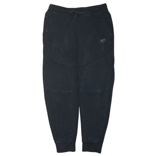 Nike Men's Black Fleece Joggers Medium Regular Fit Drawstring Comfort Athletic Trousers