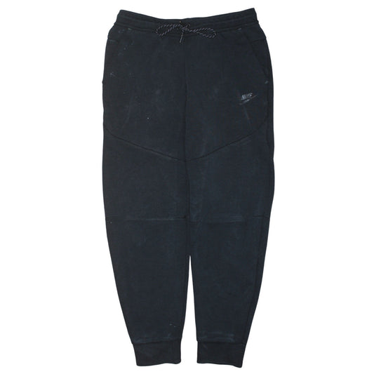 Nike Men's Black Fleece Joggers Medium Regular Fit Drawstring Comfort Athletic Trousers