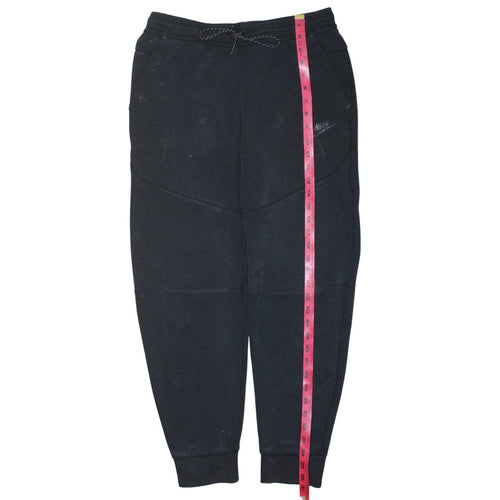Nike Men's Black Fleece Joggers Medium Regular Fit Drawstring Comfort Athletic Trousers