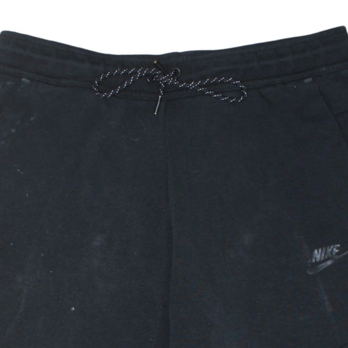 Nike Men's Black Fleece Joggers Medium Regular Fit Drawstring Comfort Athletic Trousers