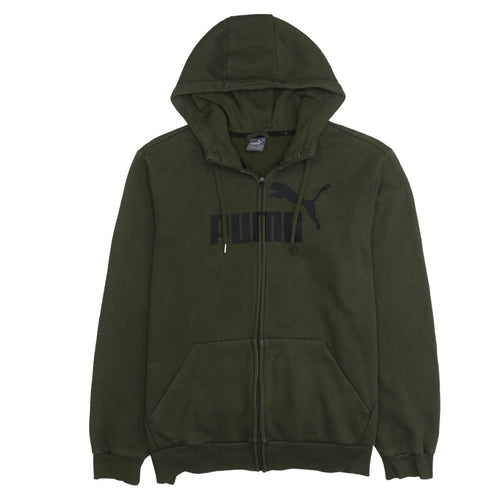 Puma Mens Green Full Zip Hoodie XL Regular Fit Sportswear