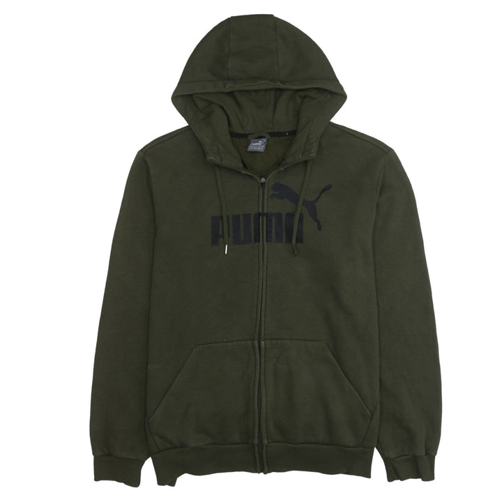 Puma Mens Green Full Zip Hoodie XL Regular Fit Sportswear
