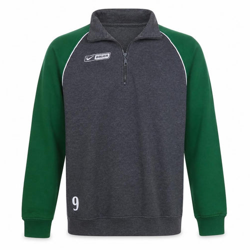 Nike Bauer Men's XL Green Grey 1/4 Zip Sports Sweatshirt