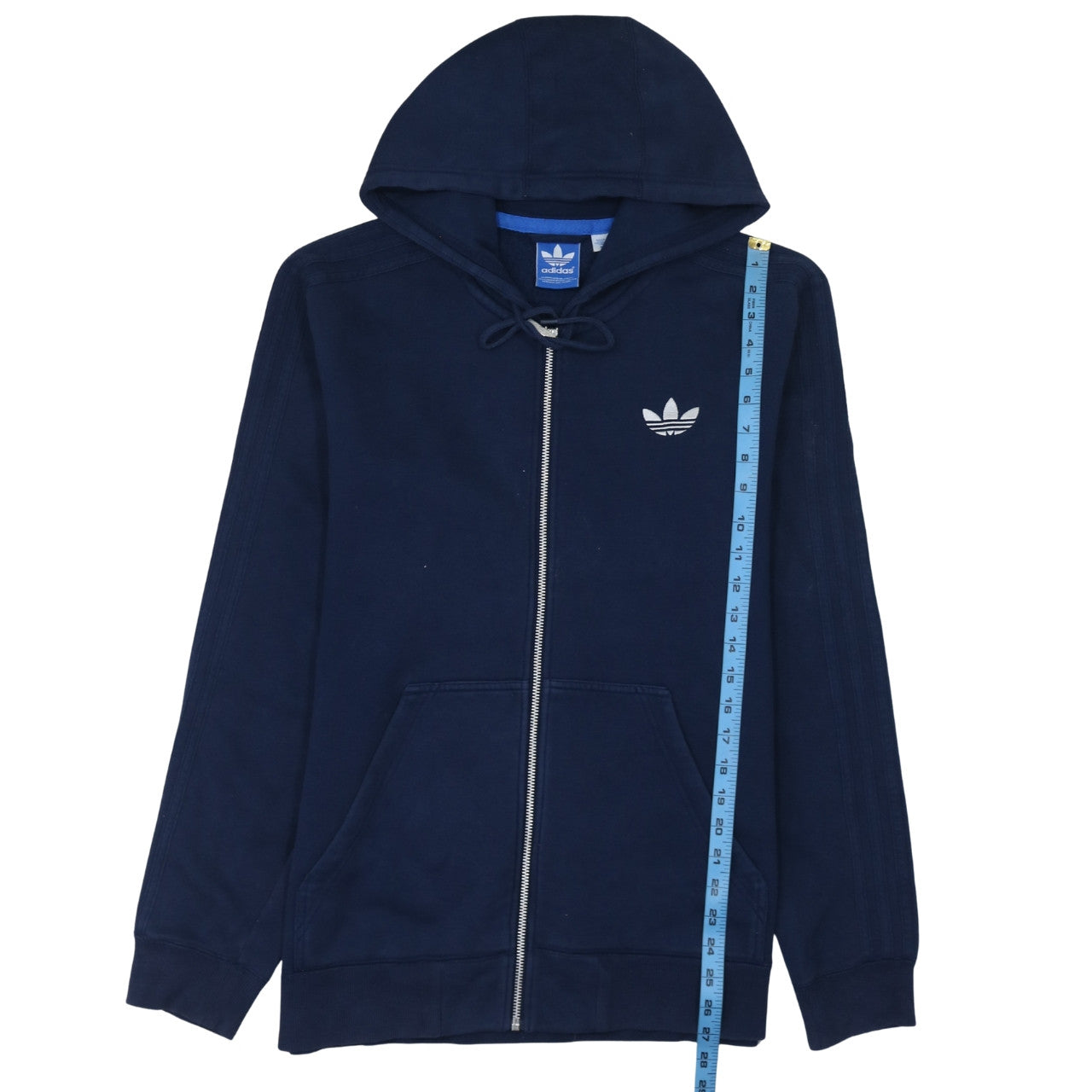 Adidas Men’s Blue Full Zip Hoodie Size M Classic Sports Fleece