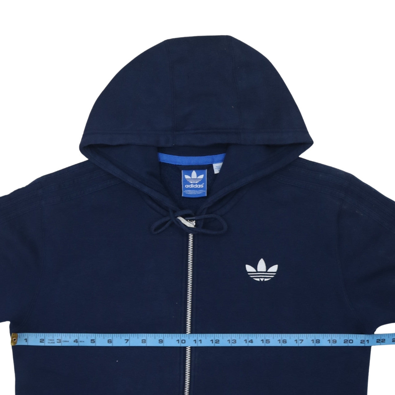 Adidas Men’s Blue Full Zip Hoodie Size M Classic Sports Fleece