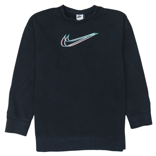 Nike Boys Black XL Crew Neck Pullover Sweatshirt with Logo Detail