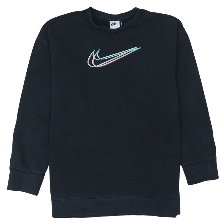 Nike Boys Black XL Crew Neck Pullover Sweatshirt with Logo Detail