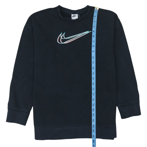 Nike Boys Black XL Crew Neck Pullover Sweatshirt with Logo Detail