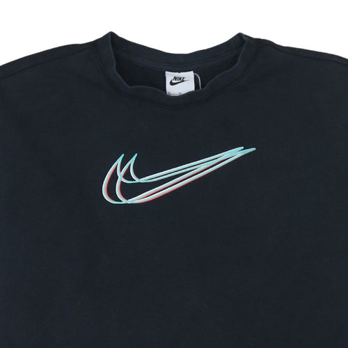 Nike Boys Black XL Crew Neck Pullover Sweatshirt with Logo Detail