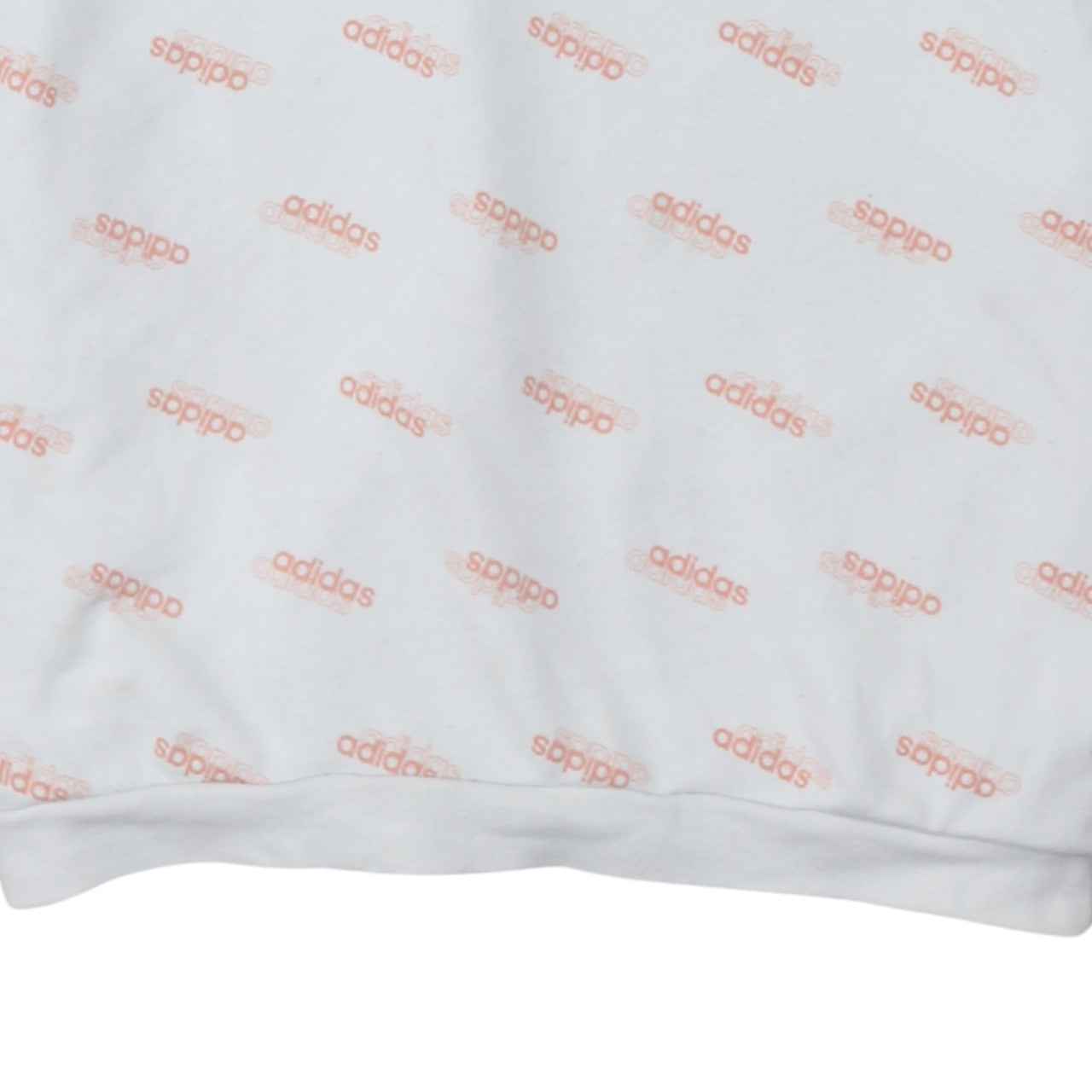 Adidas Womens White Pink Logo Pullover Hoodie XS
