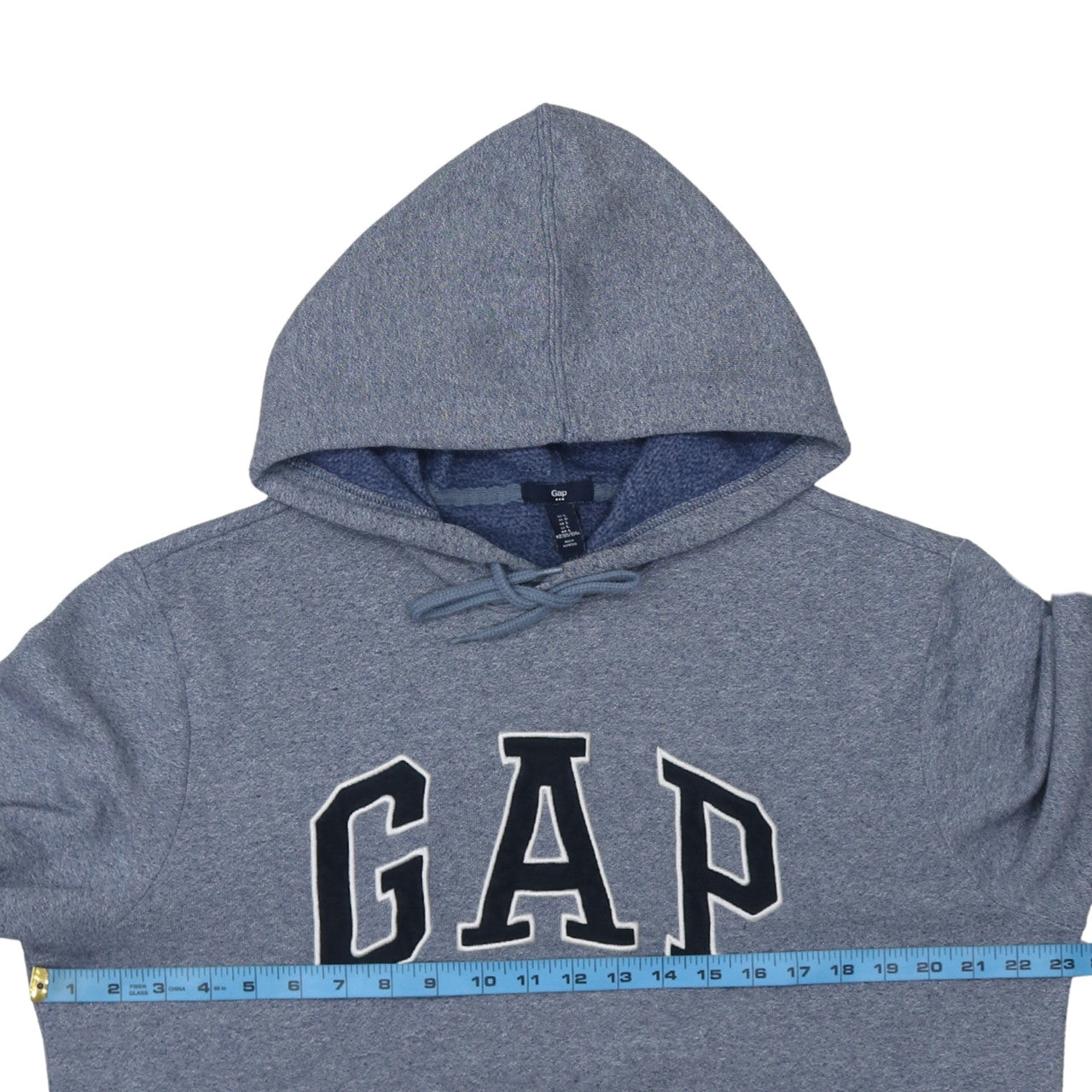 Gap Men Blue Pullover Hoodie L Logo Design Cotton Blend