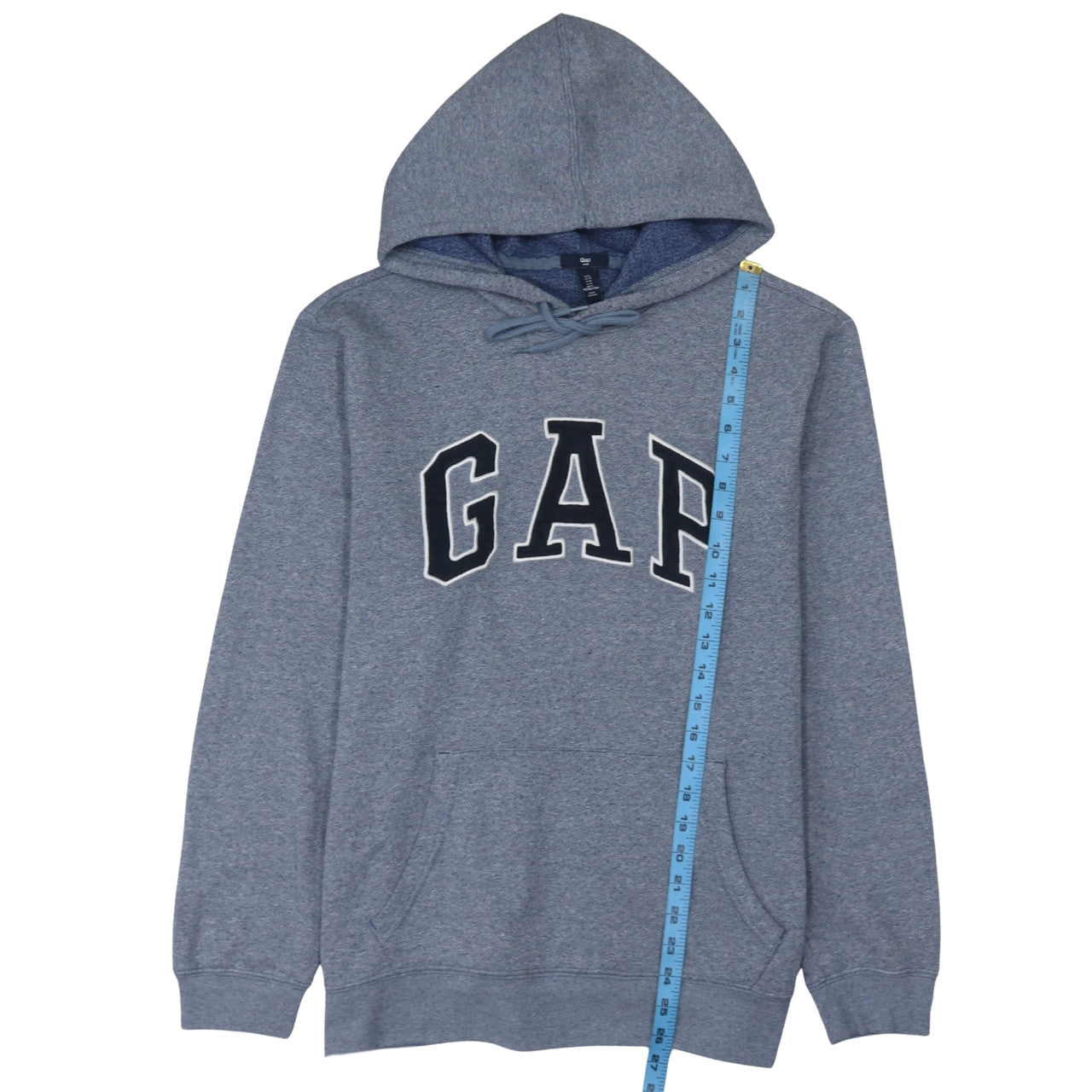 Gap Men Blue Pullover Hoodie L Logo Design Cotton Blend