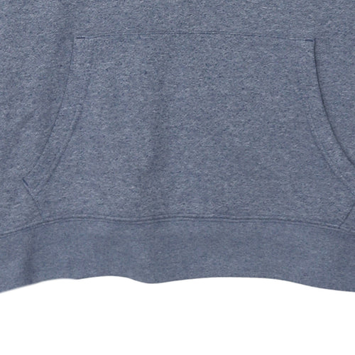 Gap Men Blue Pullover Hoodie L Logo Design Cotton Blend