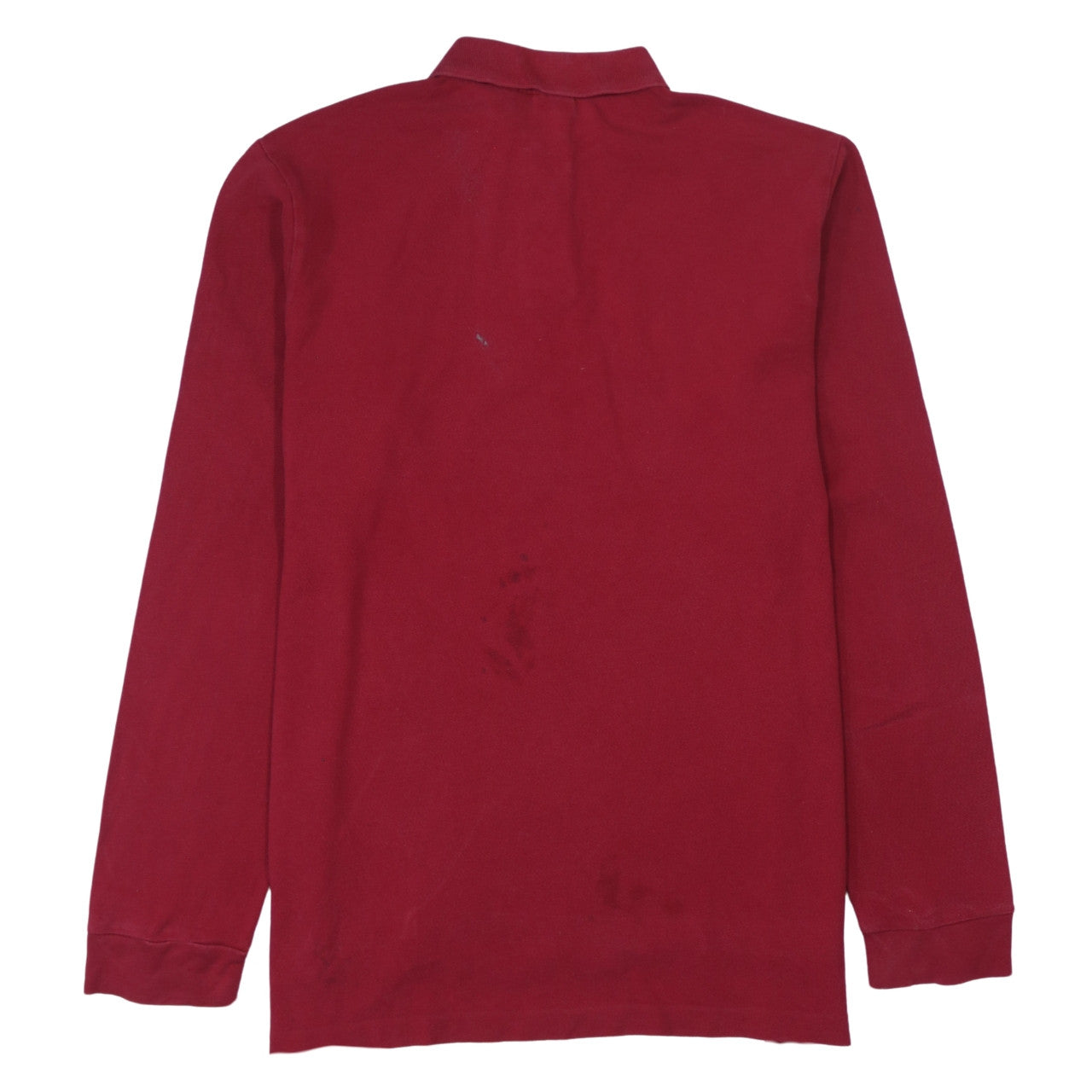 Ralph Lauren Men's Red Long Sleeve Custom Fit Polo Shirt Size L