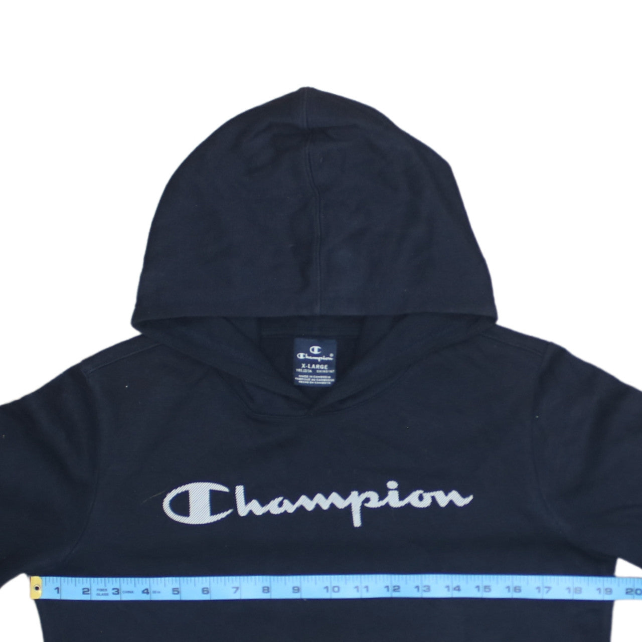Champion Boys Navy Blue Pullover Hoodie XL 13-14 Years Cotton Blend