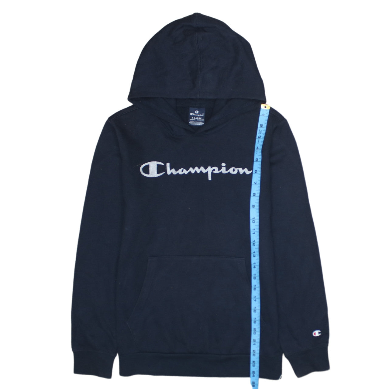 Champion Boys Navy Blue Pullover Hoodie XL 13-14 Years Cotton Blend