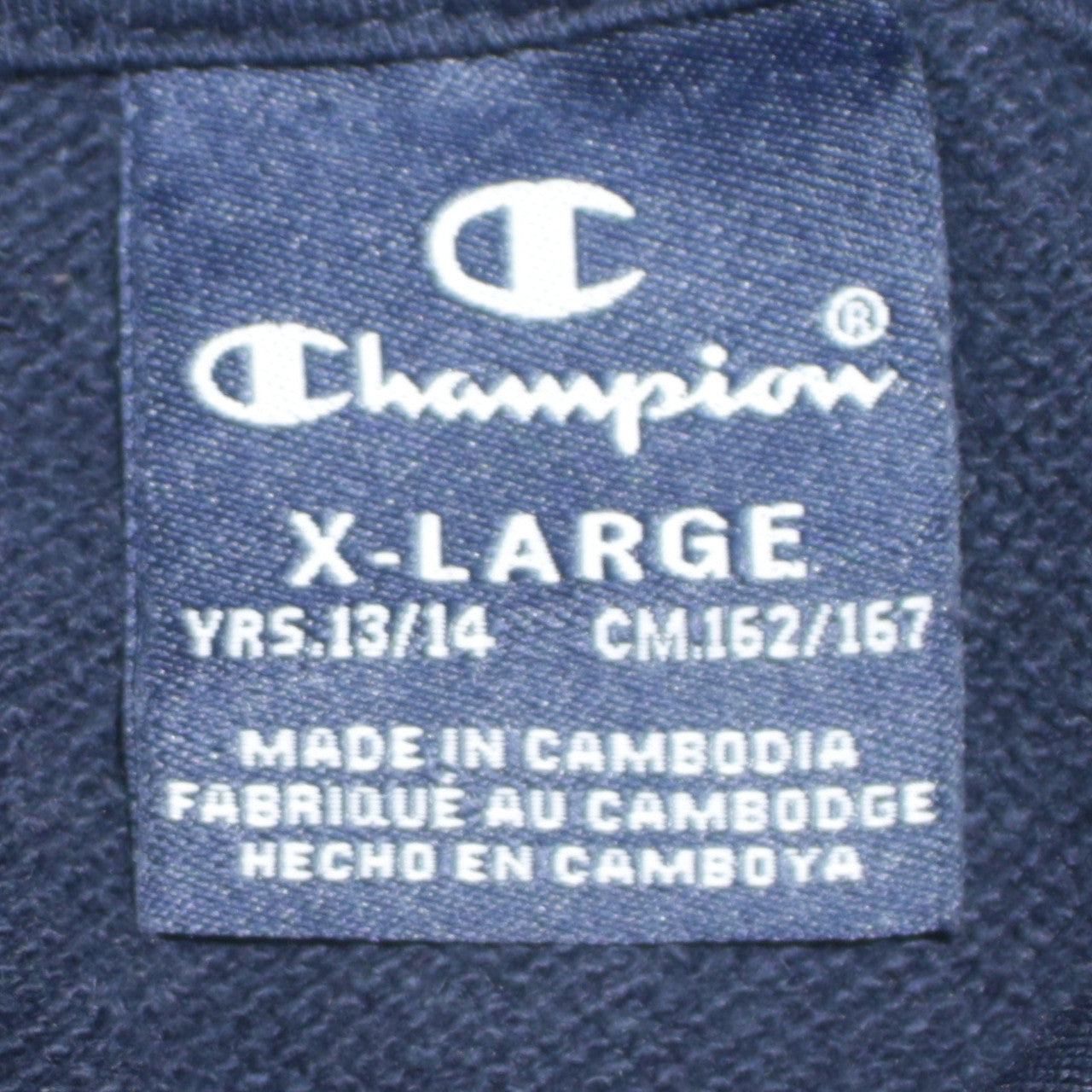 Champion Boys Navy Blue Pullover Hoodie XL 13-14 Years Cotton Blend